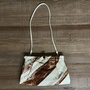 VTG Original by Caprice SNAKESKIN Patchwork Clutch with Strap